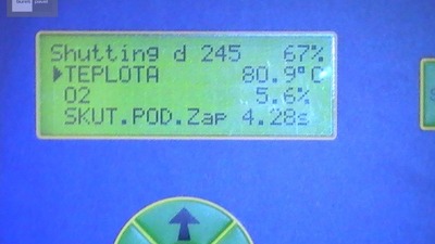 Obslužný panel kotle